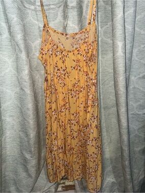 Old Navy Yellow Floral Maxi Dress with Spaghetti Straps
